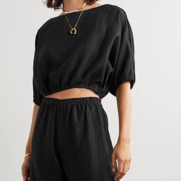 Suzie Kondi safari cropped linen top - Picture 1 of 7